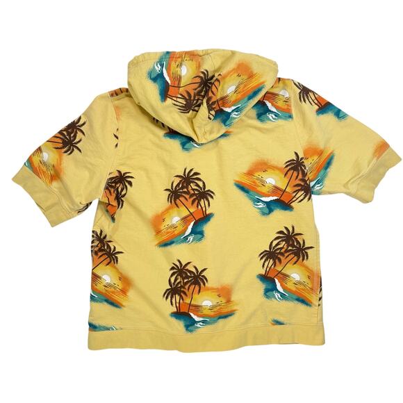 Y2K No Boundaries Hawaiian Zip Hoodie Short Sleeve Sweatshirt Women’s XXL - Picture 3 of 5